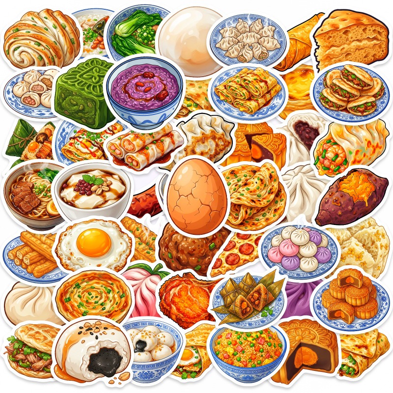 Food Or Snacks - 50 Stück chinesisches Essens-Tagebuch, nicht duplizierte