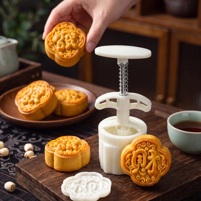 Food Or Snacks - Instant Wealth Chinesisches Muster Mondkuchenform 75g