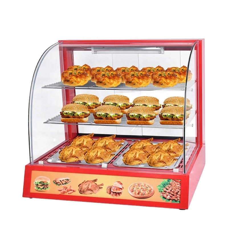 Snacks Food Warmer - Meistverkaufter 3-Schichten-Snackwärmer Kommerzieller Speisenwärmer Wärmevitrine Elektrische