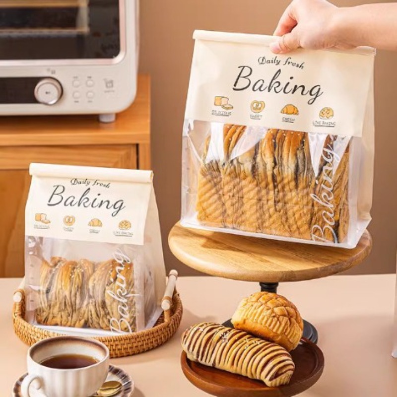 Food Snacks For Christmas - Bäckerei-Toastbrot-Verpackungsbeutel, selbstverschließbarer Snack-Beutel, Lebensmittelbeutel für Kekse
