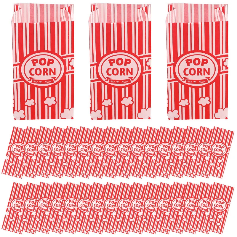 Food Snacks For Christmas - 50 Stück Popcorn-Verpackungsbeutel, Snack-Behälter, Eimer, Hochzeits-,