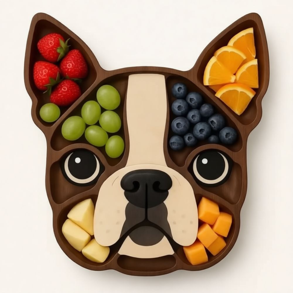 Food Platter Snacks - Hundeförmiges Serviertablett aus Holz, Charcuterie-Brett, Snack-Tablett,