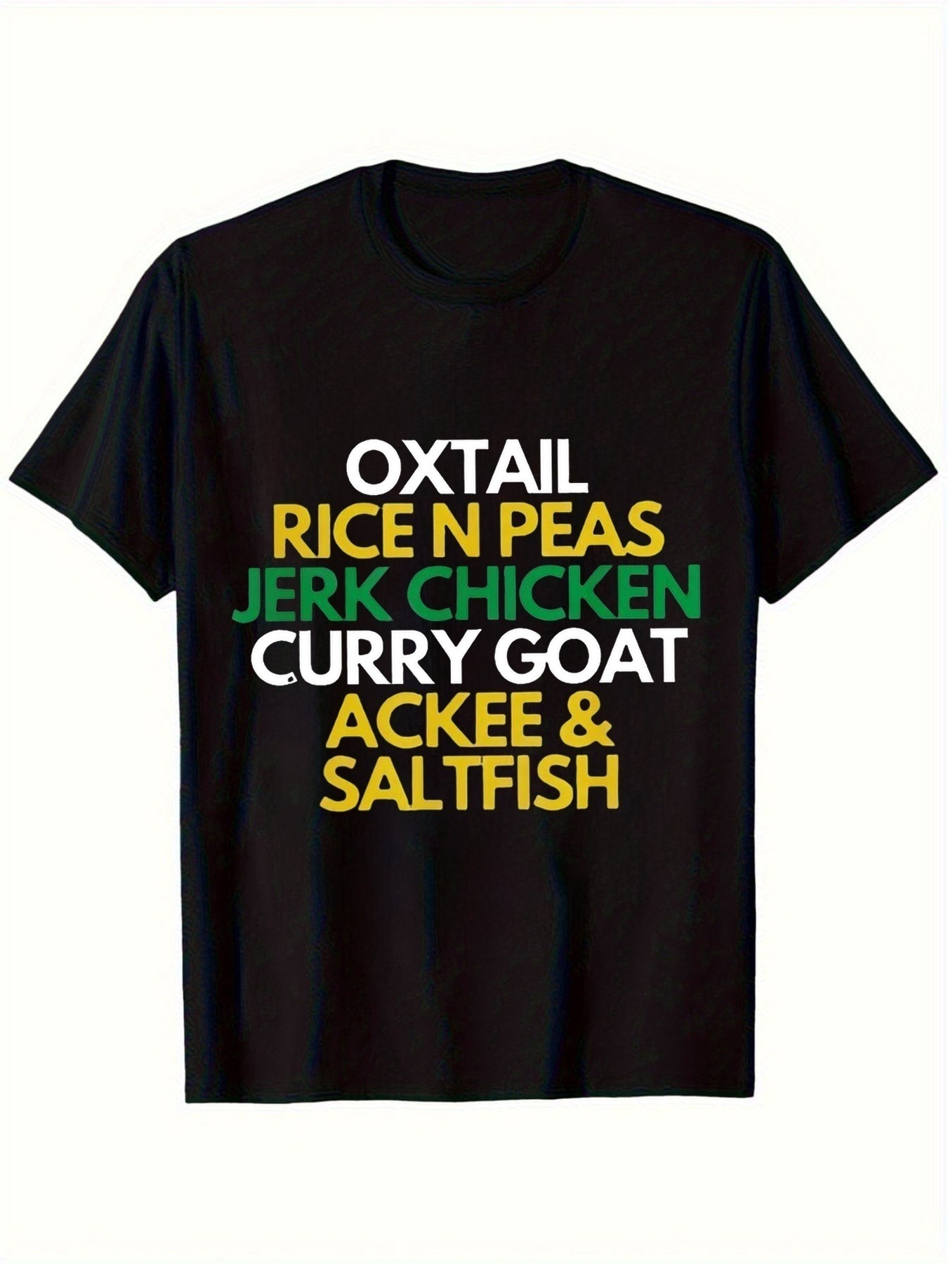 Herren-T-Shirt mit jamaikanisc – Jamaican Food Snacks Bewertung und Preis